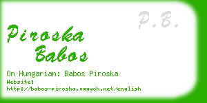 piroska babos business card